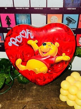 Disney Vintage Winnie the Pooh Heart Tin Container